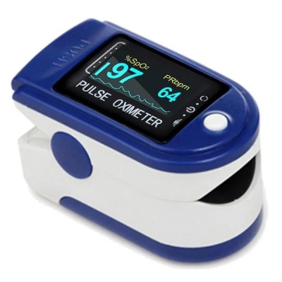 Портативный Пульсоксиметр на палец Fingertip Pulse Oximeter LK88 оригинал синий