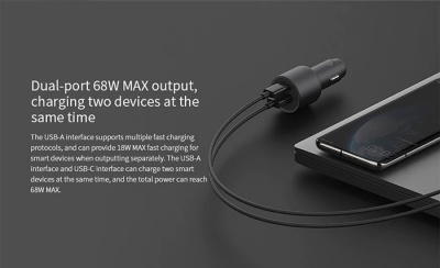 Автомобильная зарядка Xiaomi Mi Car Charger (CC07ZM) 100W