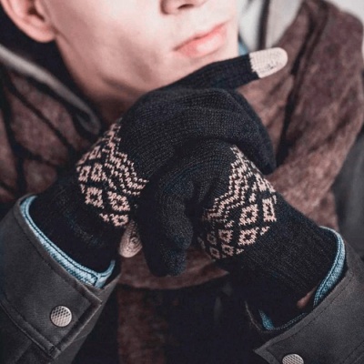 Перчатки для сенсорных экранов Xiaomi FO Touch Wool Gloves синий