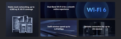 Wi-Fi роутер Xiaomi Mijia Mesh System AX3000 (1-Pack) черный CN