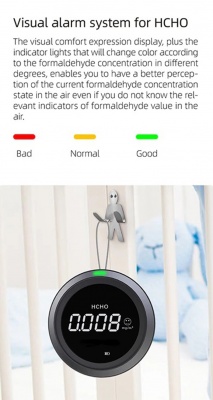 Монитор качества воздуха Air Quality Monitor PTH-1 Pollution Formaldehyde Sensor